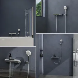 doporro Badewannenarmatur Thermostat Silber