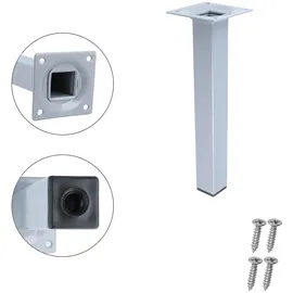 MS Beschläge Stilvolles 200mm) 4er Set Möbelfüße Silber eckig Sofastempel Tischfüße Bettfüße