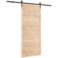 vidaXL Schiebetür Natur 90 x 208 cm Massives Kiefernholz 3445622