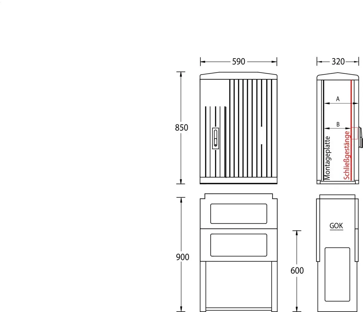 uesa Normschrank IP44 A070-M-850