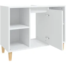 vidaXL Waschbeckenunterschrank Weiß 80x33x60 cm Holzwerkstoff
