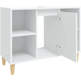 vidaXL Waschbeckenunterschrank Weiß 80x33x60 cm Holzwerkstoff