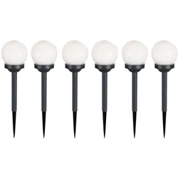 6er Set LED Solar Steckleuchten, Kugel Design, H 39 cm