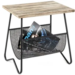 Beistelltisch HAKU, schwarz (schw, natur, schwarz, natur), B:50cm H:51cm T:40cm, Tische