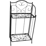 Gardenline Mini-Blumenregal | aus Metall | pulverbeschichtet | Höhe: 65 cm | bodenschonende Fußkappen | Keine Montage notwendig - klappbar (Schwarz)