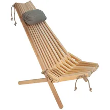 EcoFurn - Ecochair Skandinavischer Gartenstuhl Holz Erle Natur Mit Nackenkissen
