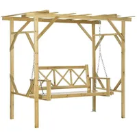 Outsunny Hollywoodschaukel mit Pergola, 2-Sitzer Gartenschaukel, Wetterbeständige Schaukebank für