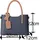 KMISSO 30637 Henkeltasche Leder Blu/Cuoio