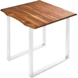 sam möbel gmbh Esstisch Baumkante Massiv Akazie cognac 80 x 80 weiß Esra - Braun