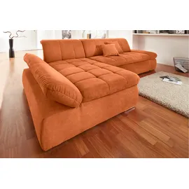 DOMO collection Ecksofa "NMORIC XXL, 300x172x80cm, L-Form", orange (terrakotta), B:300cm H:80cm T:172cm, Chenille (85% Polyester, 15% Acryl);Luxus-Microfaser (100% Polyester);Struktur ( 100% Polyester);Microfaser PRIMABELLE (100% Polyester), Sofas, Ecksofa, wahlweise mit