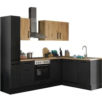 BASIC by Balculina Winkelküche L-Form 250 x 175 cm schwarz