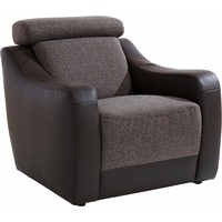 exxpo - sofa fashion Sessel »Happy«, inklusive Kopf- bzw. Rückenverstellung, braun