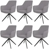 6er-Set Esszimmerstuhl HWC-L79, Küchenstuhl, drehbar Auto-Position Stoff/Textil