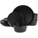 gibson soho lounge Sofia Coupe Geschirrset 12-tlg. schwarz