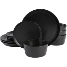 gibson soho lounge Sofia Coupe Geschirrset 12-tlg. schwarz