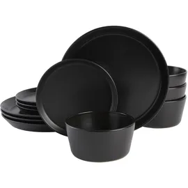 gibson soho lounge Sofia Coupe Geschirrset 12-tlg. schwarz