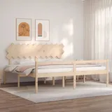 vidaXL Seniorenbett mit Kopfteil 200x200 cm Massivholz