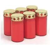 Buri Grabkerze 6 Stück rot