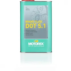 Motorex Brake Fluid DOT 5.1 1 Liter - Hochleistungs-Bremsflüssigkeit für ABS/ESP, Siedepunkt ≥260 °C, Nasssiedepunkt ≥180 °C