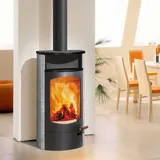 Austroflamm Koko 2.0 Kaminofen Speckstein, Warmhaltefach Keramik Schwarz matt, T...