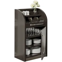 Besteckschrank | 55cm | Wenge/Schwarz | 1x Tür | 2x Böden | Besteckschränke, Besteckschrank Gastronomie, Kellnerstation