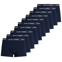 Jack & Jones Retro Boxer 10er Pack Jacsolid (Spar-Set, 5-St) Retro Short / Pant - Baumwolle - Ohne Eingriff - Atmungsaktiv blau XL