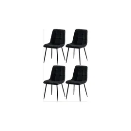 CLP 4er Set Esszimmerstühle Antibes schwarz