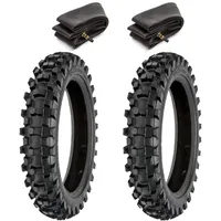 Ecovelò 2 Reifen 2.50 – 10 + Schläuche 33J Cross Mini Moto Stollenreifen Minicross-Reifen