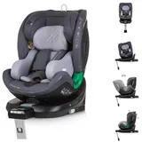 Chipolino Autokindersitz i-Size Kindersitz Maximus (40 - 150 cm), bis: 36 kg, Isofix Stützbein 360° drehbar grau