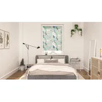 Lichtblick Rollo Klemmfix, ohne Bohren, blickdicht, Sloths on turquoise