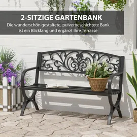 Outsunny Gartenbank 127 x 60 x 85 cm schwarz