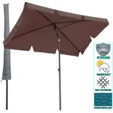 Quick Star Balkon Sonnenschirm 200x125cm Balkonschirm Rechteckig Knickbar Taupe Gartenschirm uv 50 mit Schutzhülle