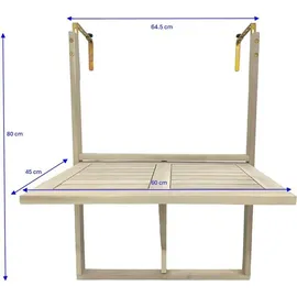 Estexo Balkonhängetisch Balkontisch Hängetisch Klapptisch Balkon Tisch Weiß Klappbar