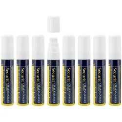 Securit® Flüssigkreide-Marker Weiß, 8er Set - Breite 7-15mm Spitze - Tasche