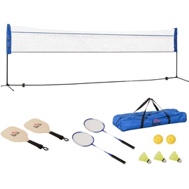 Homcom Badmintonnetz mit Transporttasche bunt 510L x 102B x 107-155H cm