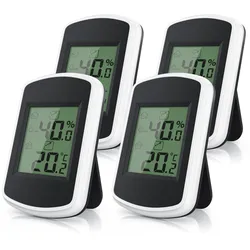 BEARWARE 4x Hygrometer, Hygrometer Thermometer, Temperatur & Luftfeuchtigkeit Messgerät