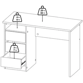 Tvilum Schreibtisch 3 Schubladen Weiß