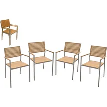 Garden Pleasure Denver Gartenstuhl 53 x 45 x 86 cm braun 4 St.
