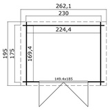 Lasita Maja Gartenhaus »Ingo«, BxT: 230 x 175 cm (Aufstellmaße), Blockbohlensystem - grau