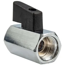 tecuro MINI Kugelhahn beidseitig Innengewinde Rp 1/8 Zoll, Messing verchromt