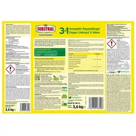 Substral 3 in 1 Komplett-Rasendünger gegen Unkraut & Moos für 100 m2
