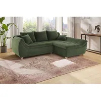 Jockenhöfer Ecksofa JOCKENHÖFER GRUPPE "Genua L-Form, B: 250 cm", grün, B:250cm H:92cm T:179cm, Cord: 100% Polyester, Sofas, Ecksofa, mit 2 Zierkissen