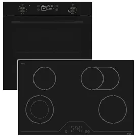 Vestel Herdset Pyrolyse Backofen 78L + Glaskeramikkochfeld 78 cm Zweikreiszone Bräterzone