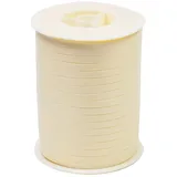 STAR Geschenkband Ringelband 5mm - wasserfestes Kunststoff Dekoband Schleifenband Polyband Luftballonband zum Anbinden von Luftballons Basteln Creme