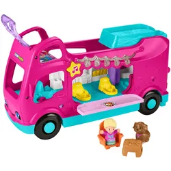 Fisher-Price Little People Barbie Little Dreamcamper Wohnmobil-Spielset mit Musik, Lichtern und 2 Figuren, mehrsprachige Version