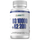 Vitamin D3 + K2 Depot - 240 Tabletten mit 10000 I.E + Vitamin K2 200 mcg pro EINER Tablette - 99,5+% All-Trans