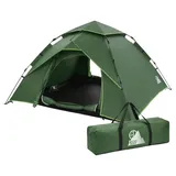 ECD Germany Pop Up Zelt wasserdicht für 4 Personen Camping Zelt Outdoor Wurfzelt winddicht Kuppelzelt leichtes Familienzelt für Strand Festival G... - Grün