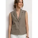STREET ONE Kurzweste mit Reverskragen Beige 34