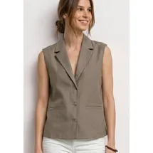 STREET ONE Kurzweste mit Reverskragen Beige 34