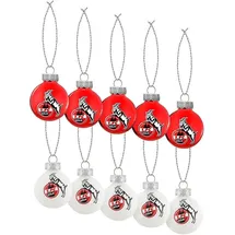 1. FC Köln Weihnachtsbaumkugeln „Rut un wieß“ 10-er Set